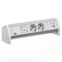BACHMANN DESK 2xP40 1xUSB A/C 22W 1xSchalter GST18 RAL9010