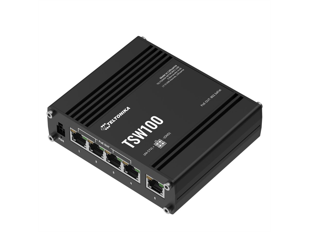 TELTONIKA TSW100 Industrial Switch Unmanaged PoE+ Gigabit