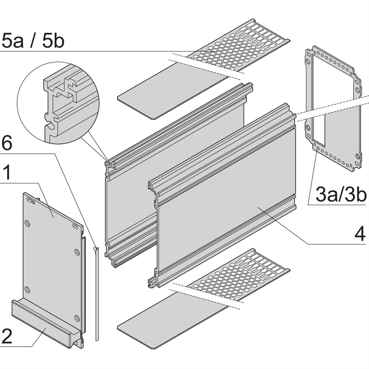 SCHROFF Kassetten PRO 3 HE-Bausätze, Frontplatte geschirmt (Textildichtung) - KAS S1 OP EMV 3HE 8TE 227T