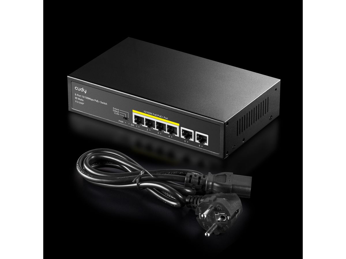 CUDY FS1006P 6-Port 10/100M PoE+ Switch 60W