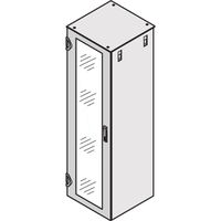 SCHROFF Glastür IP 20, 1-Punkt-Verriegelung - TUER 1800H 600B GLAS RAL7021