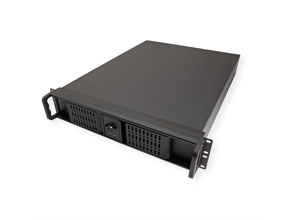 19" Servergehäuse, 2HE, lang, schwarz