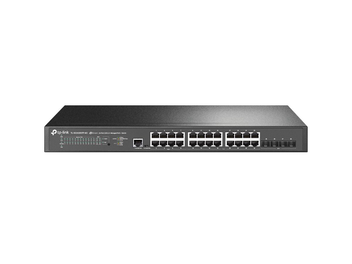 TP-Link Omada SG3428XPP-M2 Netzwerk-Switch Managed L2+ 2.5G Ethernet (100/1000/2500) Power over Ethernet (PoE) 1U Schwarz