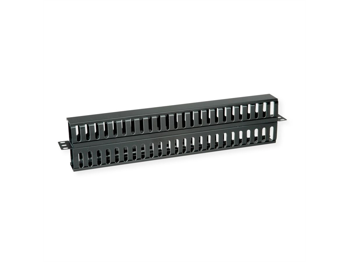 VALUE 19"-Frontplatte 1 HE, beidseitig mit Kabelkanal , schwarz