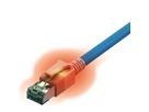 EasyLan DualBoot LED Patchkabel RJ45 S/FTP Kat.6A (Class EA), mit saCon Stecker, LSOH, blau, 7,5 m