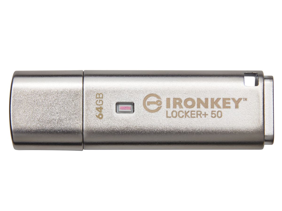 Kingston Technology IronKey Locker+ 50 USB-Stick 64 GB USB Typ-A 3.2 Gen 1 (3.1 Gen 1) Silber