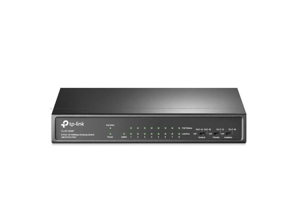 TP-Link TL-SF1009P Netzwerk-Switch Unmanaged Fast Ethernet (10/100) Power over Ethernet (PoE) Schwarz