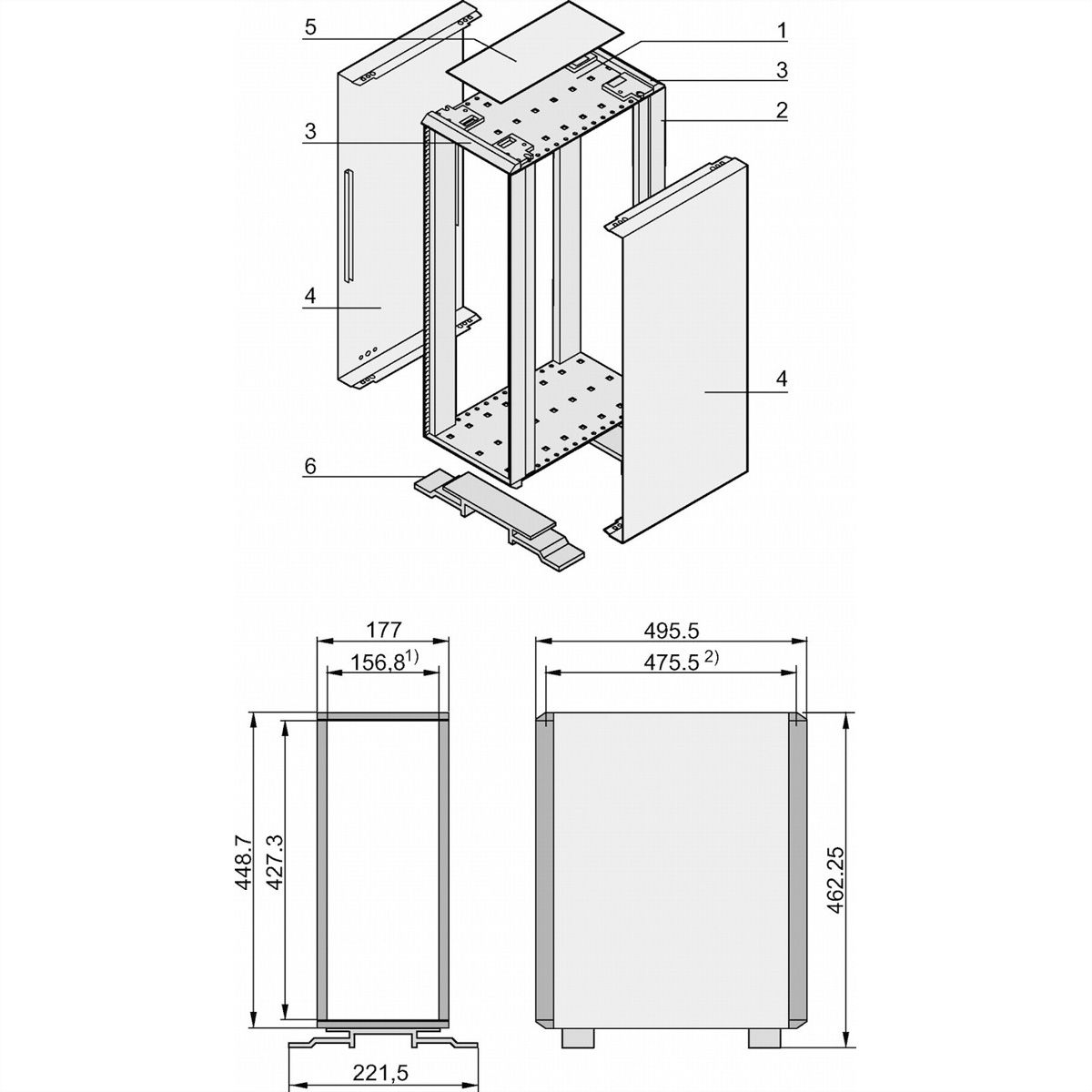 SCHROFF ratiopacPRO Tower 4 HE Breite - RAT.PRO TOWER 4HE 84TE 495T