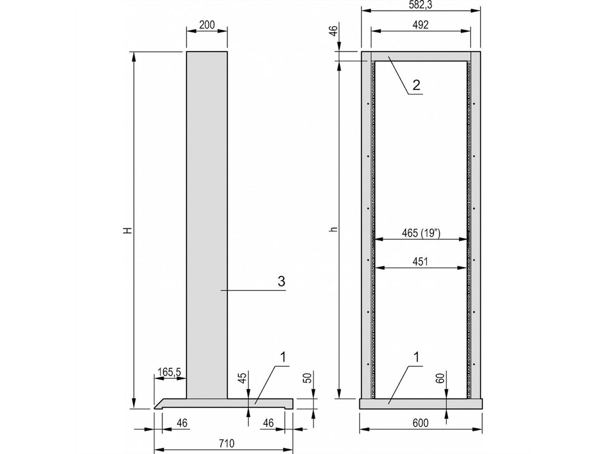 SCHROFF Holme (Pos. 3) - HOLMPAAR 39HE RAL7035