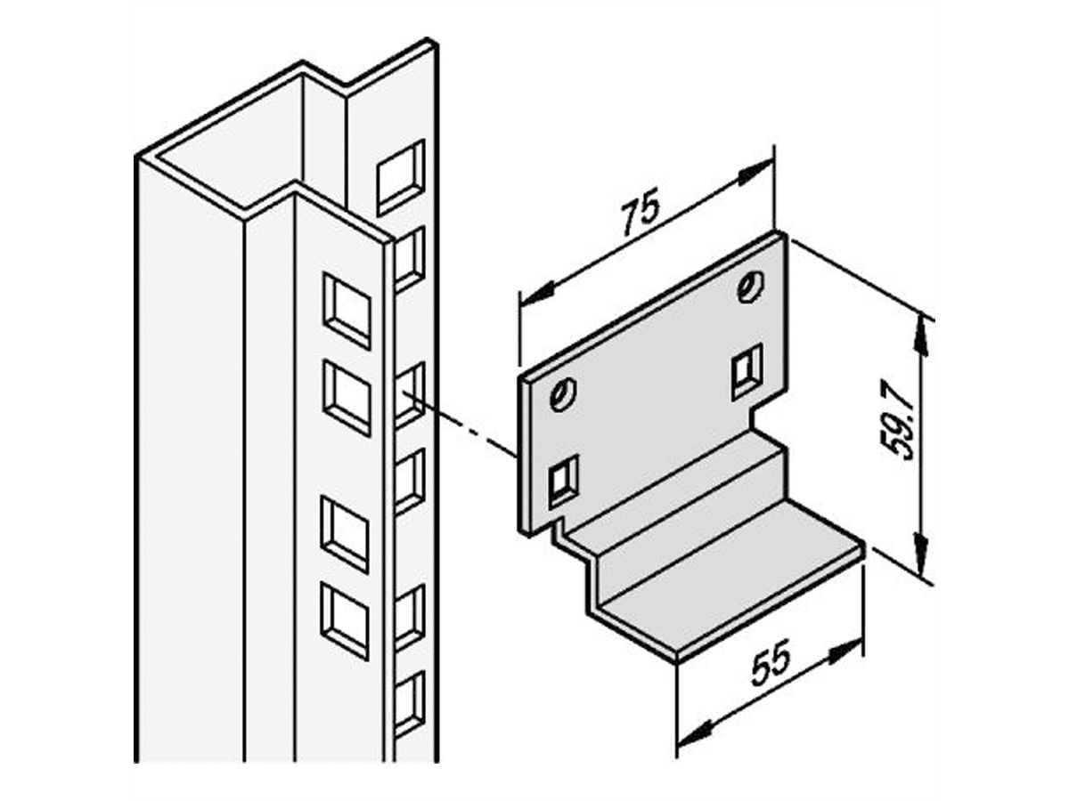 SCHROFF Kurzgleitschiene - KURZGLEITSCHIENEN-SET (2STK)