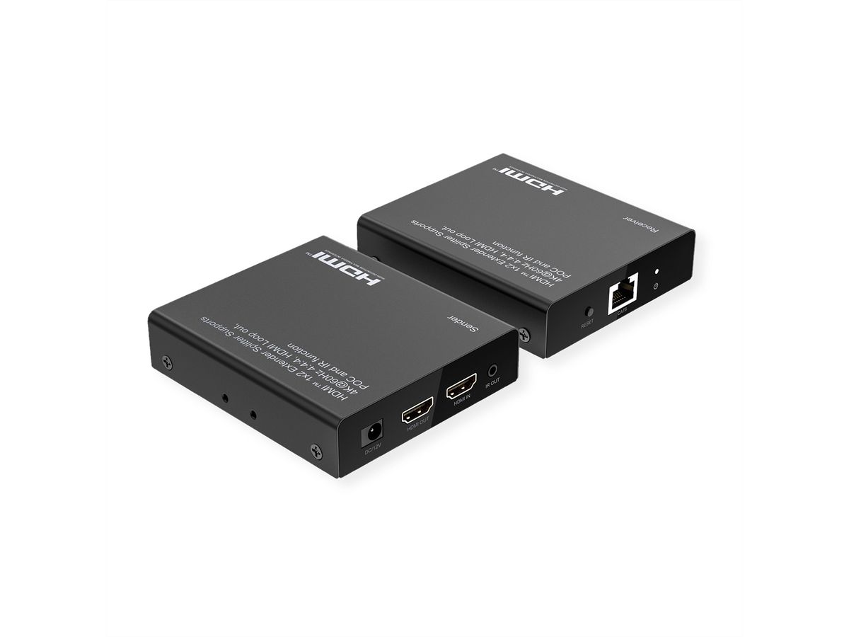 ROLINE HDMI Extender und Splitter, 1x2, über Kat.6A, 70m, 4K60Hz