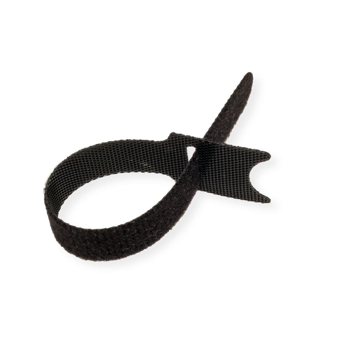 VALUE Klettbänder mit Lasche, 20Stk., schwarz, 15 cm