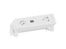 BACHMANN DESK2 white 1xCH 90°, 1xUSB C/C 100W L=0,2m RAL9010