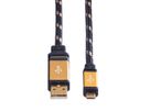 ROLINE GOLD USB 2.0 Kabel, Typ A ST - Micro B ST, 1,8 m