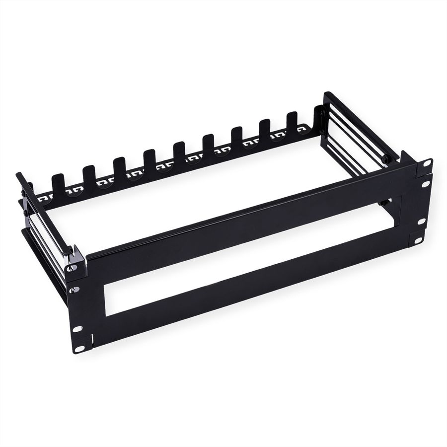VALUE 19-Zoll-Tragrahmen für Hutschienengeräte, 3HE, schwarz