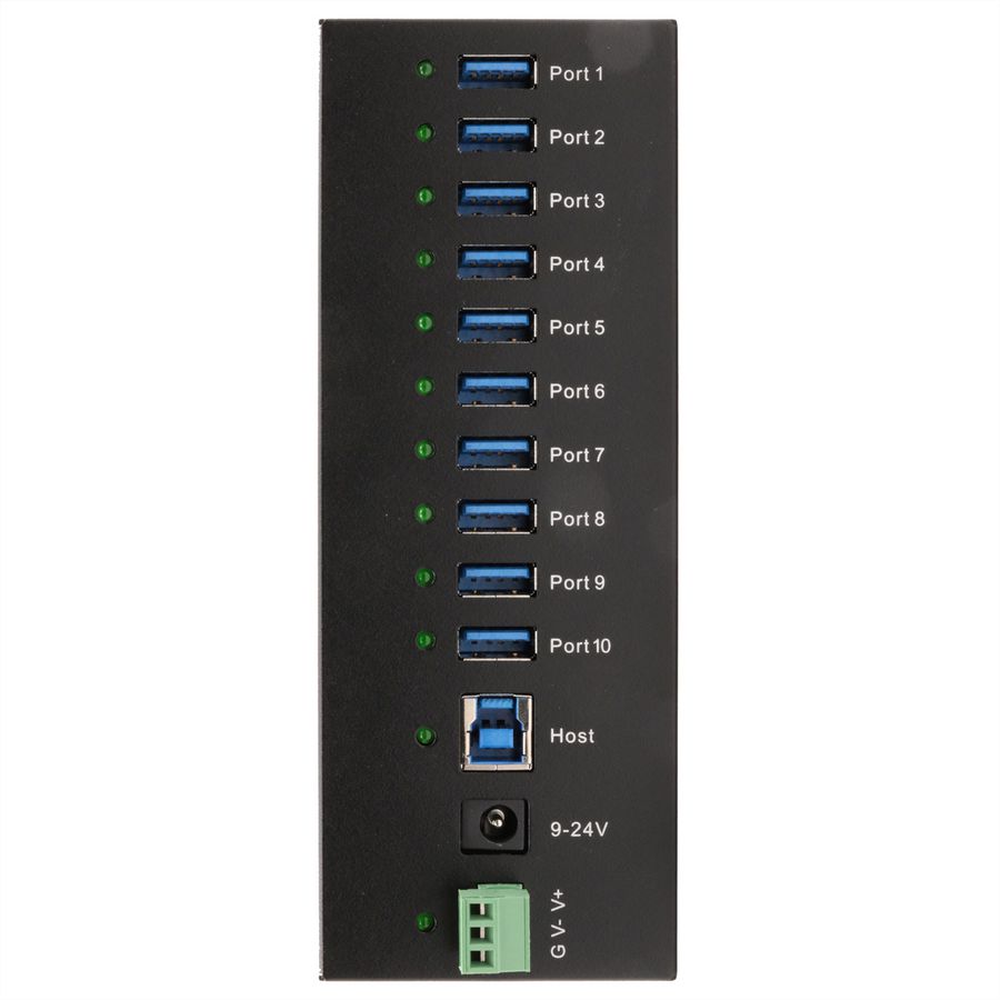 EXSYS EX-11230HMS 10 Port USB 3.2 Gen 1 HUB Din-Rail Kit und Wand VIA VL811+ Chipset