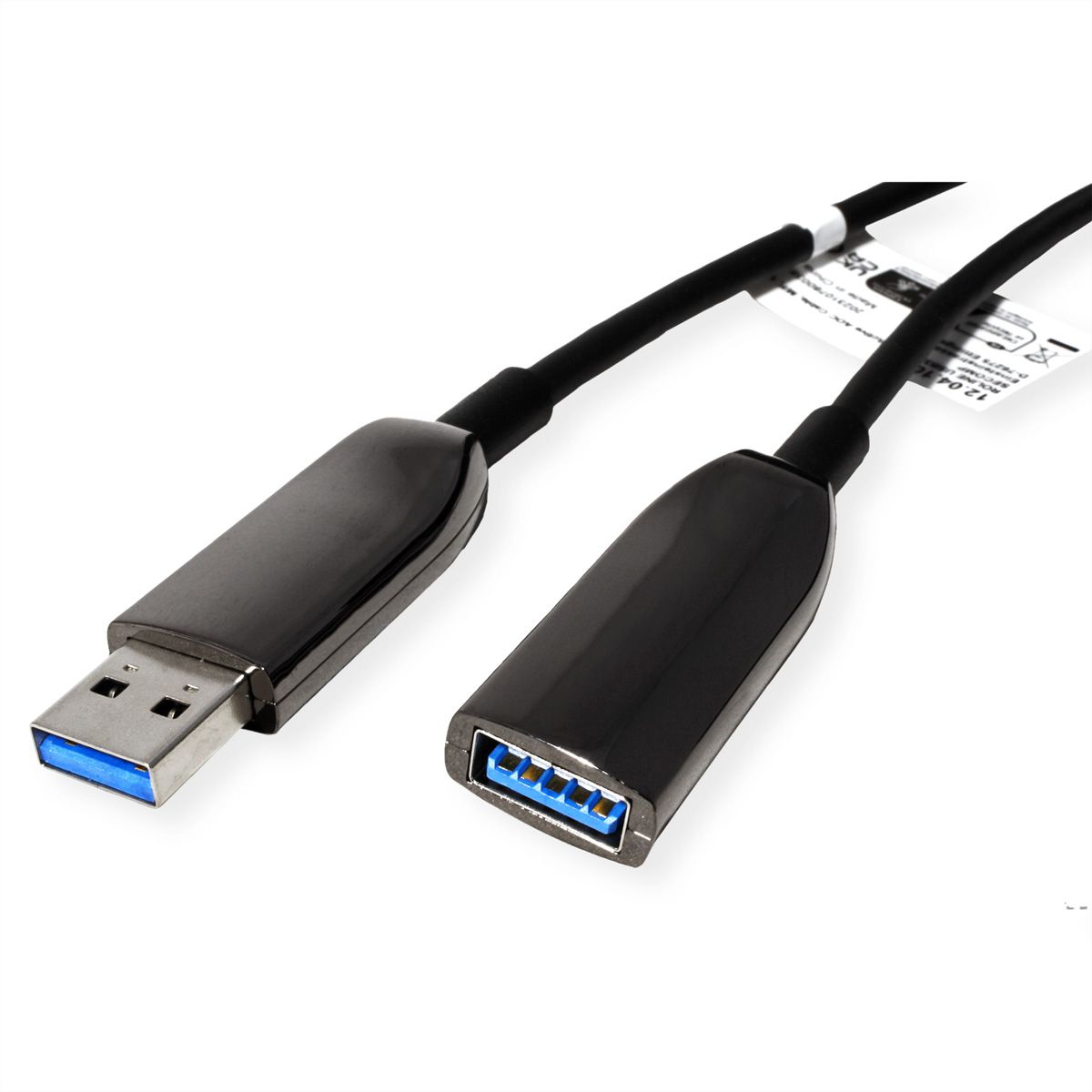 ROLINE USB 3.2 Gen 1 Aktives Repeater Kabel (AOC), ST/BU, schwarz  
