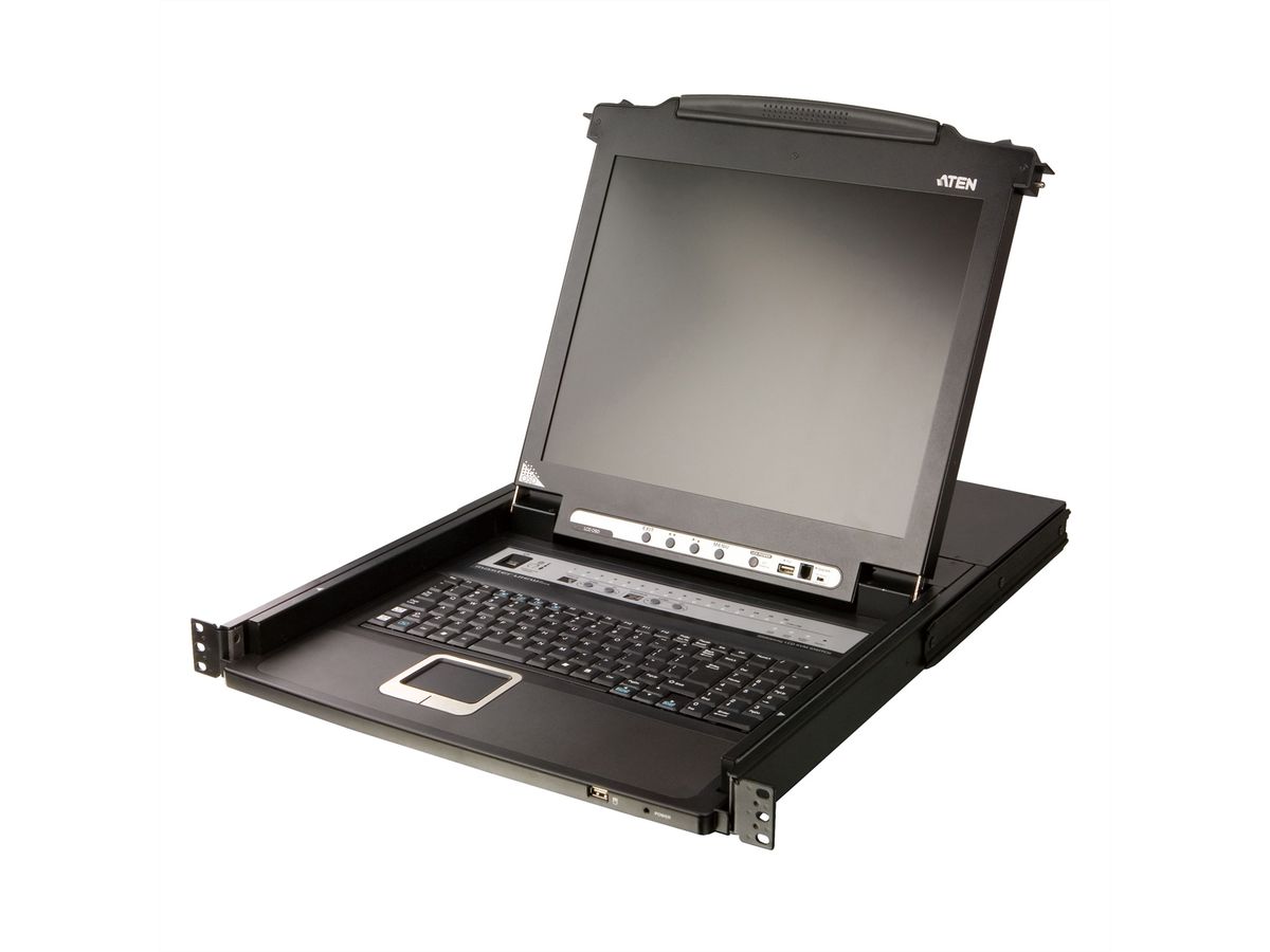 ATEN CL5716MW 43cm wide LCD KVM Switch, USB-PS/2, VGA, 16 Port, IT-Layout