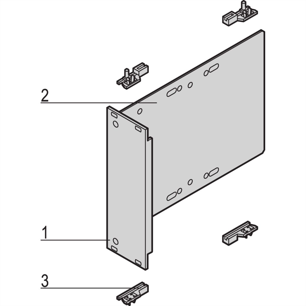 SCHROFF Laufwerkkassette mit U-Frontprofil geschirmt HD 1 x 3 1/2", 3 HE vertikal - LAUFWERKSKAS.3HE 8TE HD