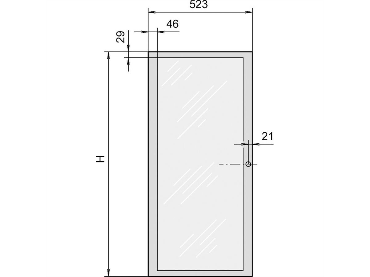 SCHROFF Verglaste Tür, 120°-Öffnungswinkel - TUER VERGL. ACRYL 29HE 600B