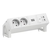 BACHMANN DESK2 white 2xUTE, 1xUSB C/C 65W L=0,2m RAL9010