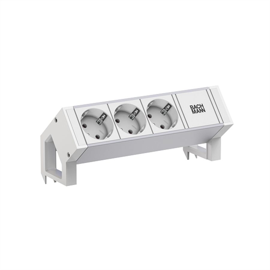 BACHMANN DESK2 ALU WHITE 3xCEE7/3 0,2m GST18 RAL9010