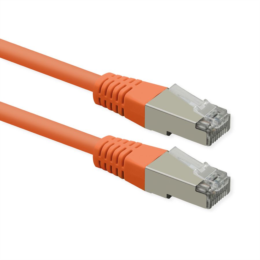 ROLINE Patchkabel Cat.6 (Class E), PoE, S/FTP (PiMF), orange, 0,3 m