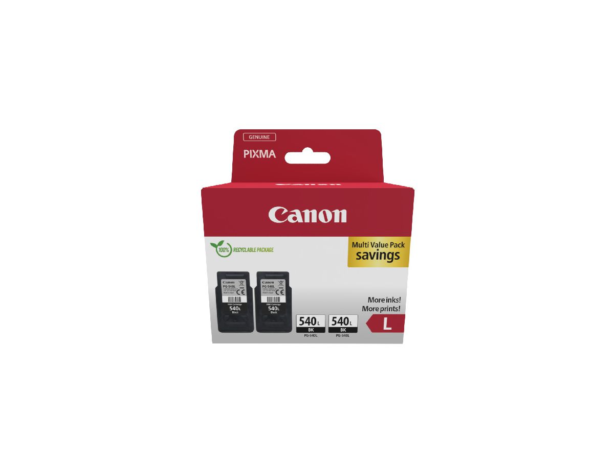 Canon PG-540L Druckerpatrone 2 Stück(e) Original High (L) Yield Schwarz