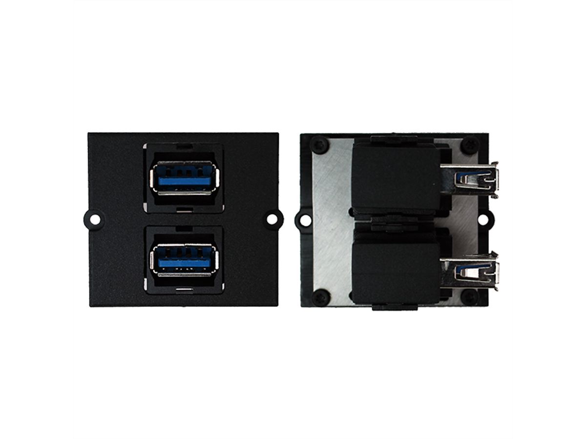 BACHMANN Rahmen 2xUSB 3.0, 90° Abgang seitlich