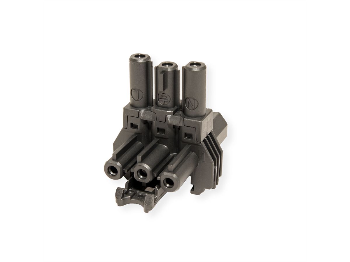 BACHMANN Verteilerblock WIELAND GST18 1xIn/2xOut, mit Befestigungsmöglichkeit, schwarz