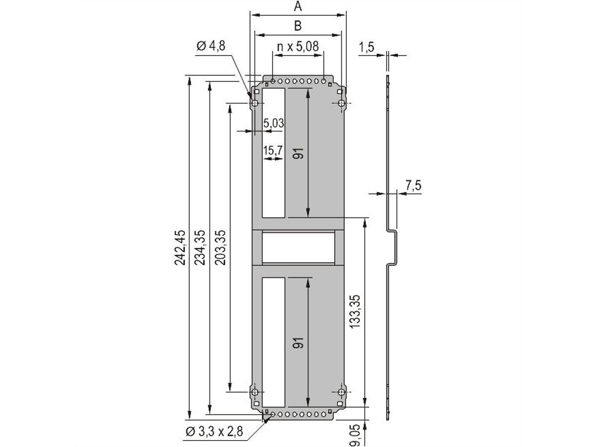 SCHROFF KAS RUECKWAND S1 6HE 10TE