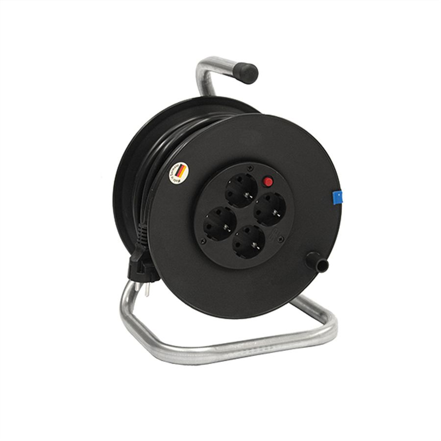 BACHMANN Kabeltrommel 4-fach mit Thermoschutz, 25 m