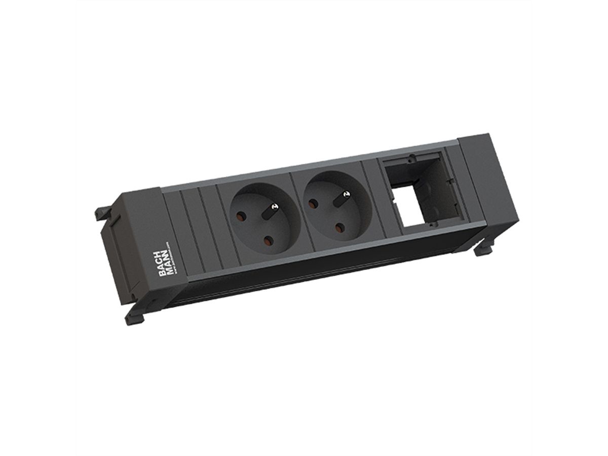BACHMANN POWER FRAME 2xUTE 1xCM Kunststoffprofil schwarz