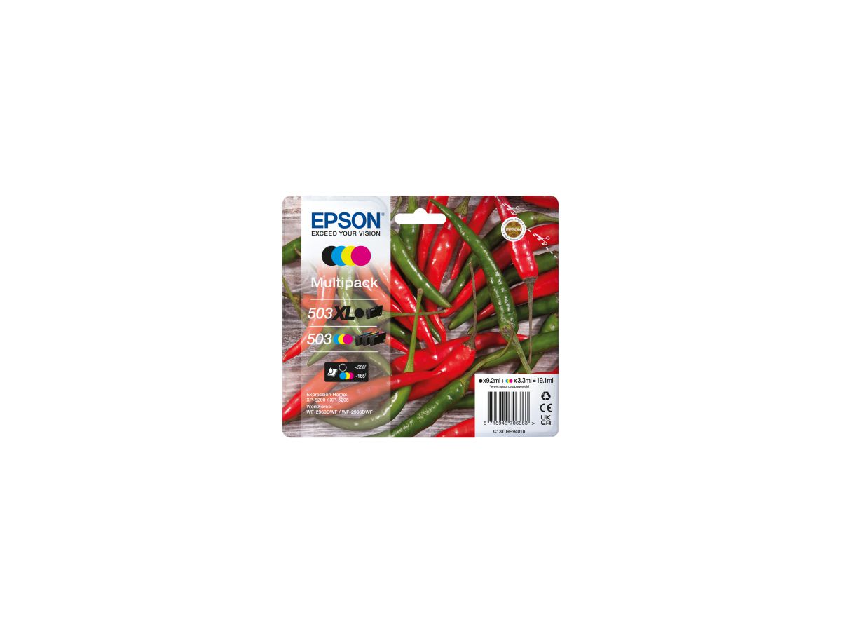 Epson 503 XL Druckerpatrone 4 Stück(e) Original Hohe (XL-) Ausbeute Schwarz, Cyan, Magenta, Gelb