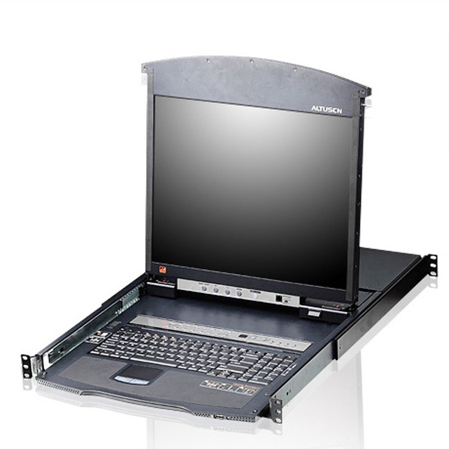 ATEN KL1508AN KVM-Switch, 48cm TFT, VGA, PS/2-USB über Kat 5, 8 Port, UK-Layout