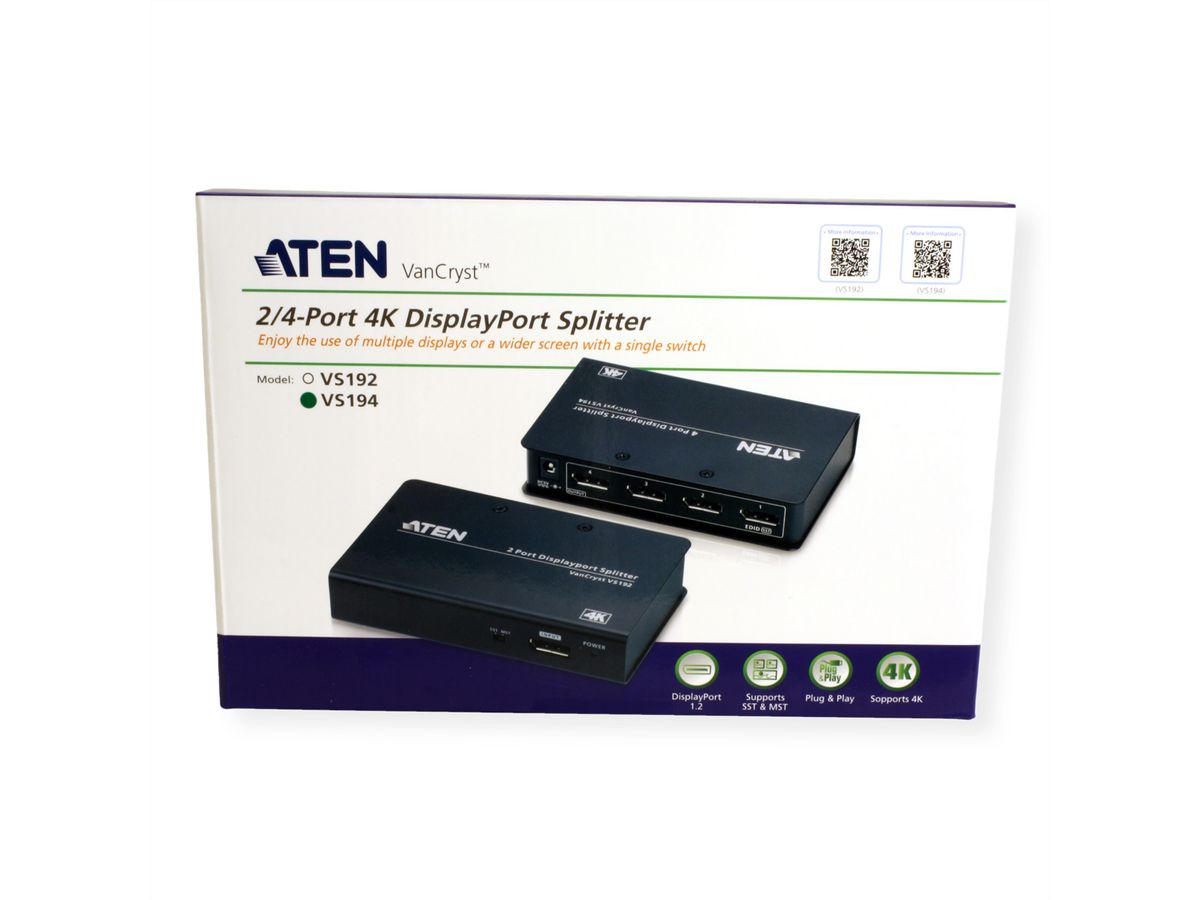 ATEN VS194 4-Port 4K DisplayPort Splitter