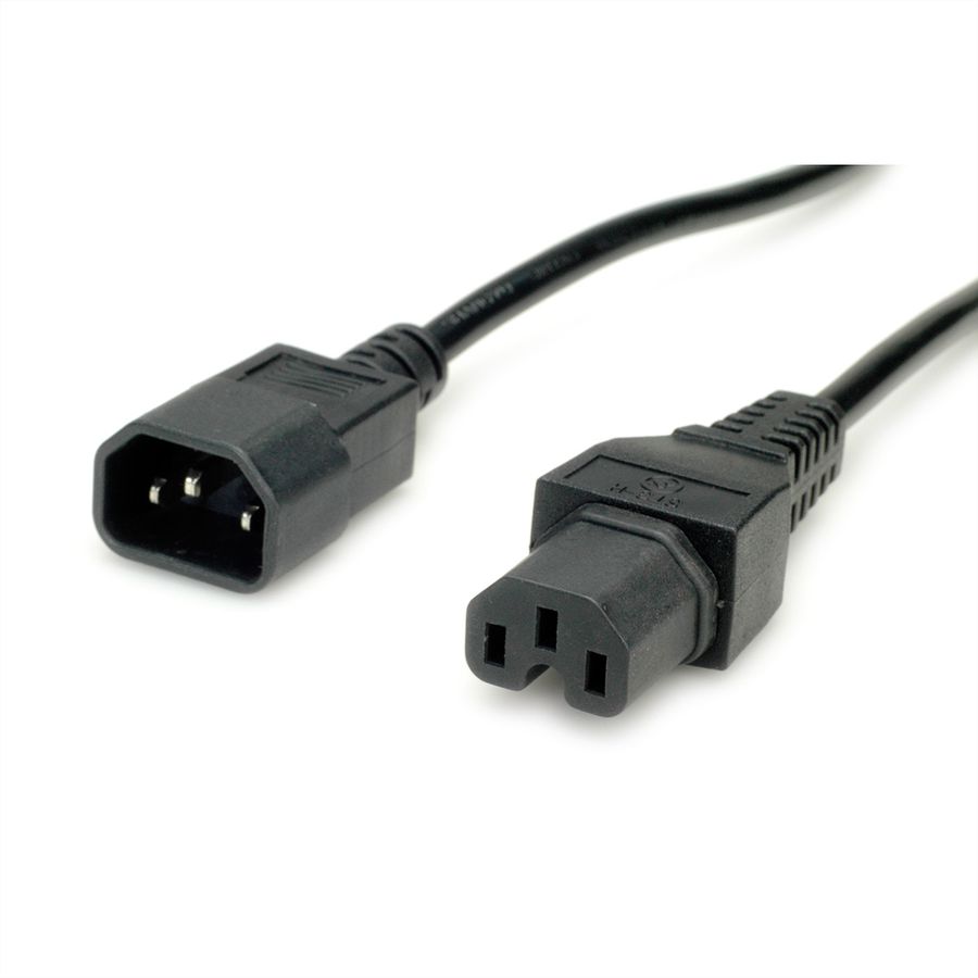 VALUE Netzkabel IEC320/C14 Stecker - C15 Buchse, H05RN-F, schwarz, 0,5 m