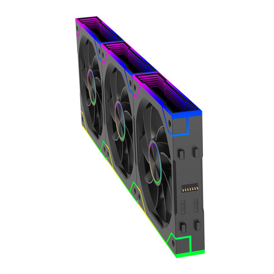 XILENCE Gaming Series XF073 ARGB Lüfter 3er Pack, XPF360R.ARGB Reverse Fan Design