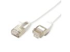 ROLINE U/FTP DataCenter Kabel Kat.7, LSOH, mit RJ45 Steckern (500 MHz / Class EA), slim, weiß, 5 m