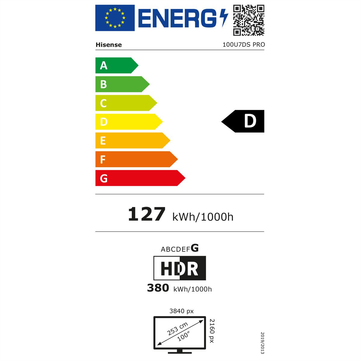 Hisense TV 100U7DS PRO 100", Mini-LED 4K, 165Hz, 2400 Nits