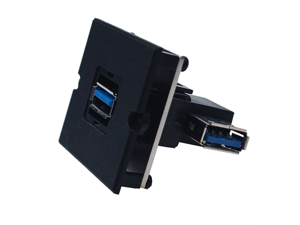 BACHMANN Rahmen 1xUSB 3.0, 90° Abgang seitlich