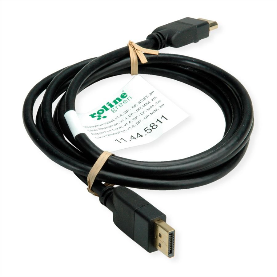 ROLINE GREEN DisplayPort Kabel, v1.4, DP ST - ST, schwarz, 2 m