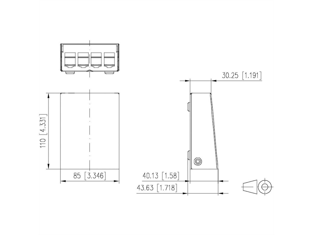 METZ CONNECT Modul AP-Gehäuse 4 Port reinweiß RAL9010