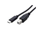 ROLINE USB 2.0 Typ C Kabel, C - B, ST/ST, schwarz, 1,8 m