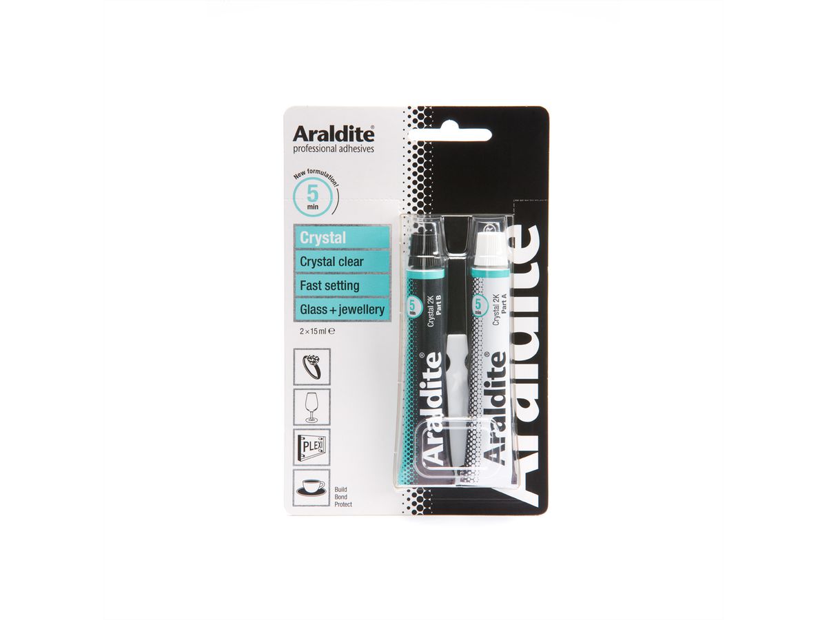 ARALDITE® Zweikomponentenklebstoffe Crystal (transparent) - 15ml x 2 Tube