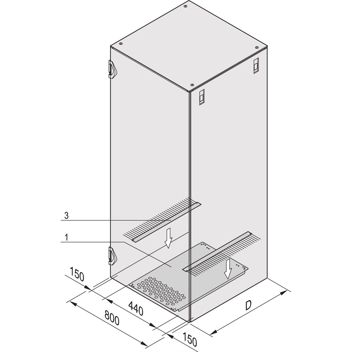SCHROFF VARISTAR Bodenblech seitl. Kabeleinfhrg., f. Schränke 800x800mm
