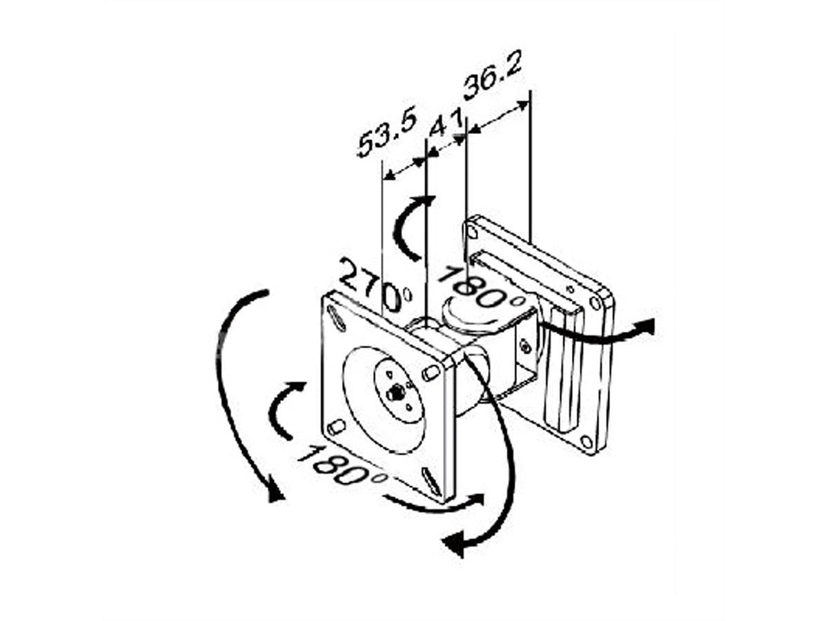 VALUE LCD-Befestigung, Wandmontage, 2 Gelenke, bis 8 kg, schwarz