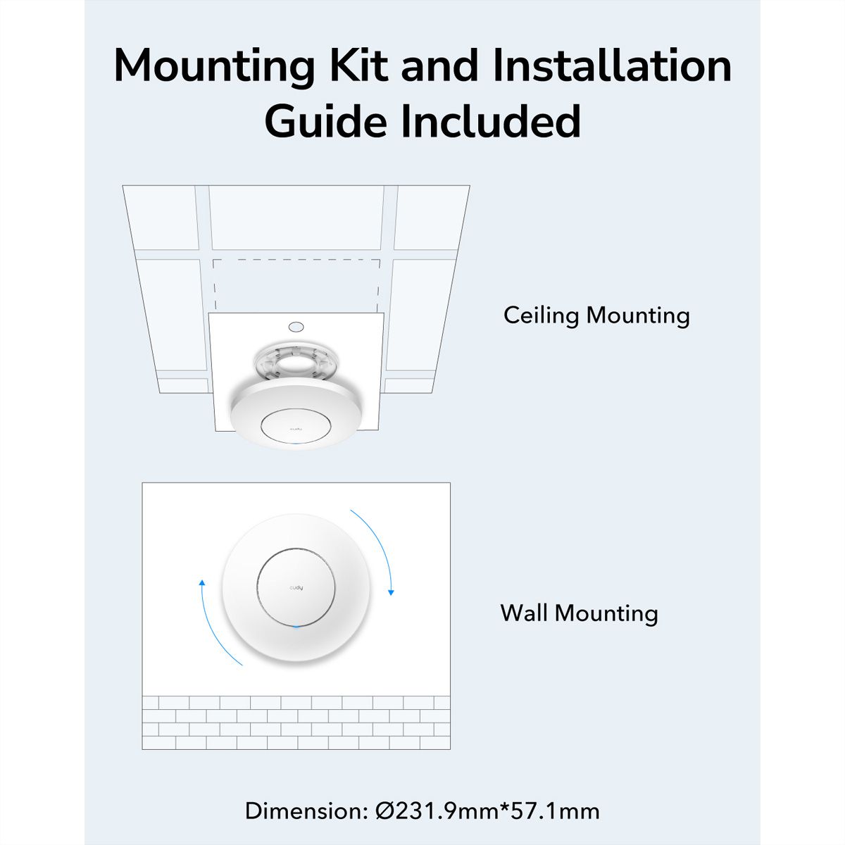 CUDY AP1300 AC1200 Wi-Fi Access Point Gigabit
