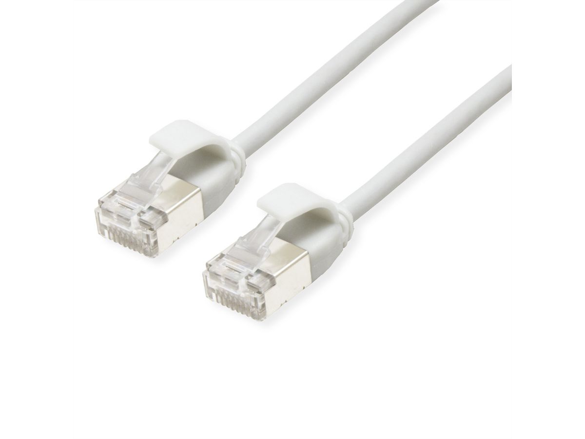 ROLINE U/FTP DataCenter Patchkabel Kat.6A (Class EA), LSOH, slim, weiß, 2 m