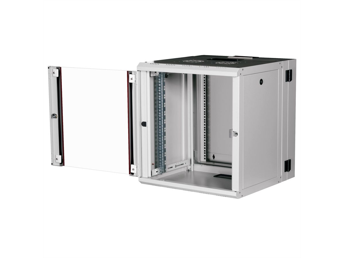 ROLINE 19-Zoll Wandgehäuse Pro 12 HE, 600x600 BxT zweiteilig schwenkbar grau